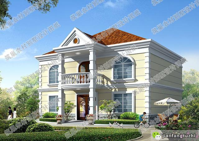 13.4米×10.5米二層自建房，帶閣樓，優(yōu)雅大氣，隔熱美觀！