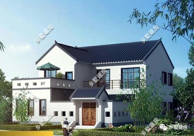 12.54×18.34米二層中式自建房，十分的有古典氣息，我猜，你一定喜歡！