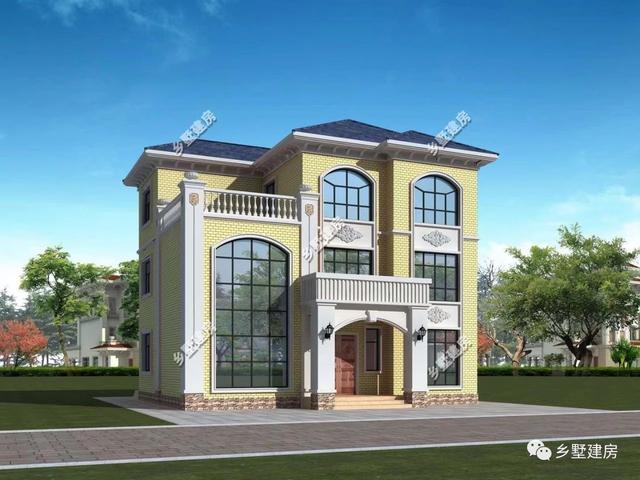 13×11.5米農村三層自建房，帶落地窗+挑空客廳，時尚大氣，農村美好幸福生活等著你！