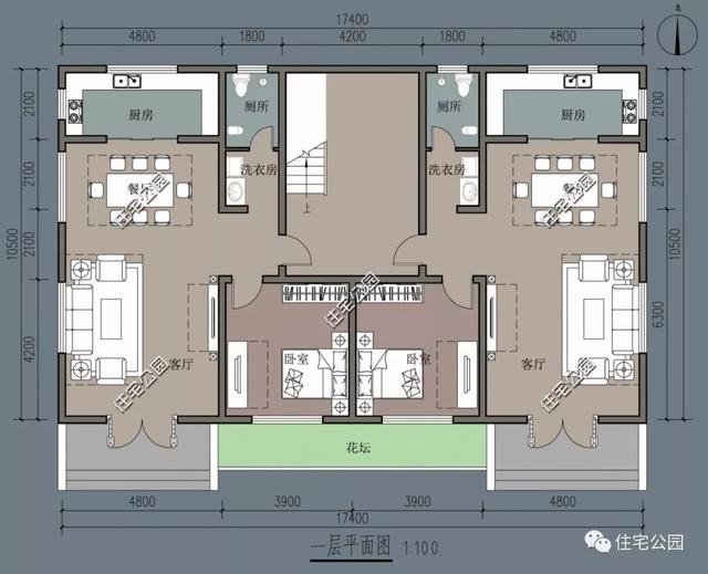 占地200平兄弟雙拼二層自建房，方正規(guī)整，落落大方沉穩(wěn)莊重，最適合農(nóng)村兄弟倆一起合建。