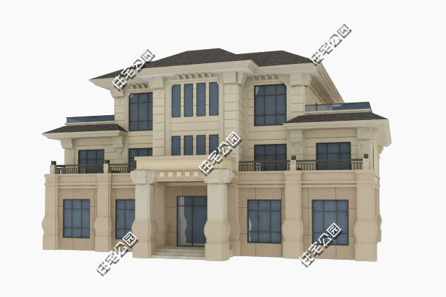 占地270平方米經(jīng)典三層歐式別墅設(shè)計(jì)圖，保證建出來的房子是村里最美的。