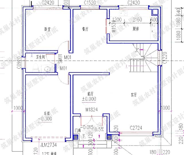 5款農村自建房，造價30萬內，二層120㎡左右。
