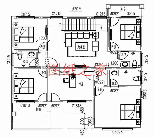 大戶型二層別墅設計圖，造價只要20萬，讓您的別墅獨一無二！