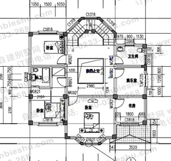 三層帶車庫別墅設計圖，四面采光，這布局男女老少通吃！