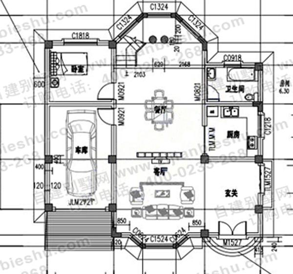 三層帶車庫別墅設計圖，四面采光，這布局男女老少通吃！
