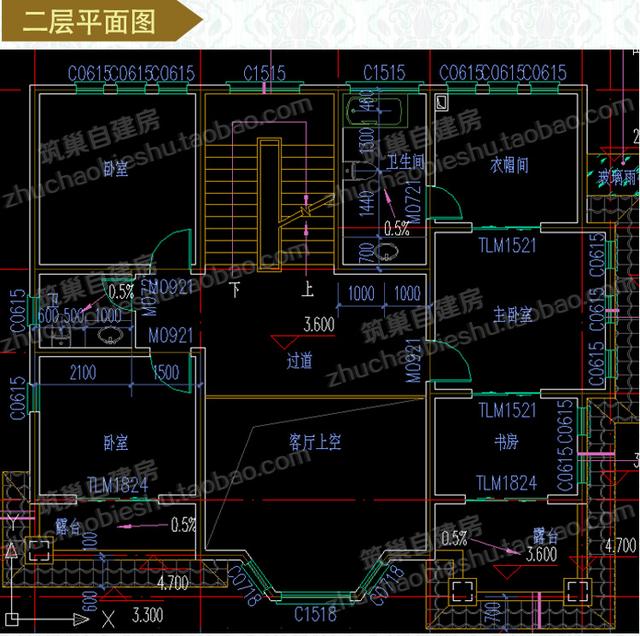 熱款農村二層別墅設計圖，25萬5臥13×11米帶挑空客廳！