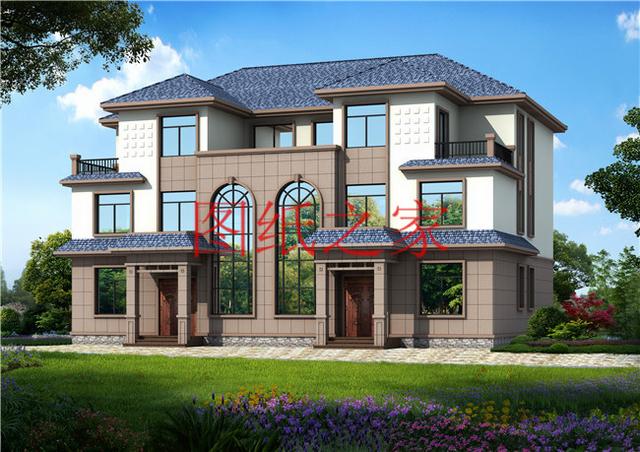 分享5套三層雙拼別墅設計圖，兄弟倆齊心協力建別墅！