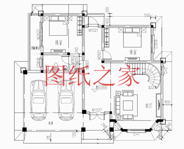簡約美觀、經濟實用的二層別墅設計圖，非常符合您建房的實際需要！