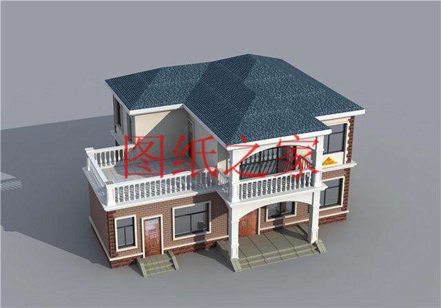 簡約美觀、經濟實用的二層別墅設計圖，非常符合您建房的實際需要！