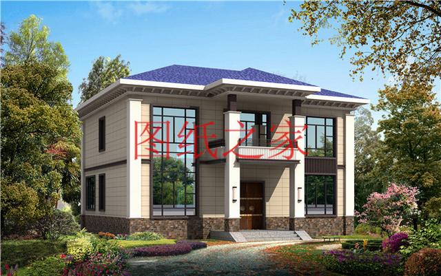 簡約美觀、經濟實用的二層別墅設計圖，非常符合您建房的實際需要！