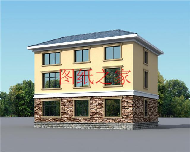 30萬三層別墅設計圖，100平米的方正戶型，舒適宜居、美觀大氣！