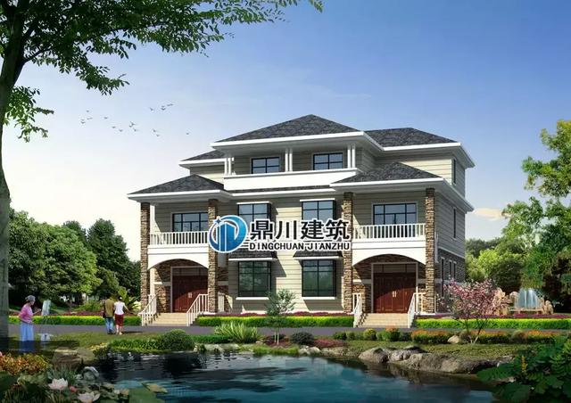 8套雙拼別墅設計圖，兄弟別墅這樣建，氣派實用有面子。