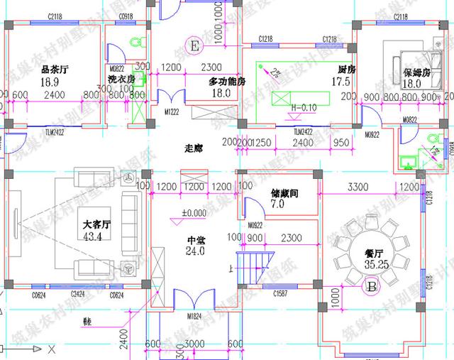 經典熱款三層別墅設計圖，多露臺+挑空客廳設計。