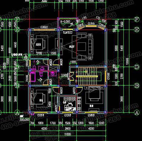 11×12米三層帶車庫別墅設計圖，框架結構，大氣實用！