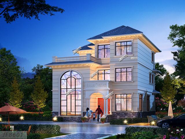 2棟三層簡(jiǎn)歐別墅設(shè)計(jì)圖，外型極美，讓您一見鐘情無法自拔。