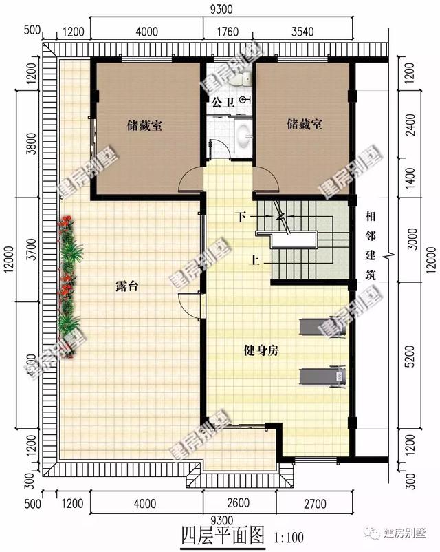 平屋頂+大露臺(tái)農(nóng)村自建房，室外晾曬空間多。