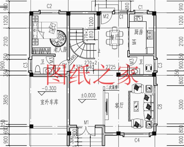開間只有10米，占地不到100平的三層別墅設計圖，霸氣外漏！