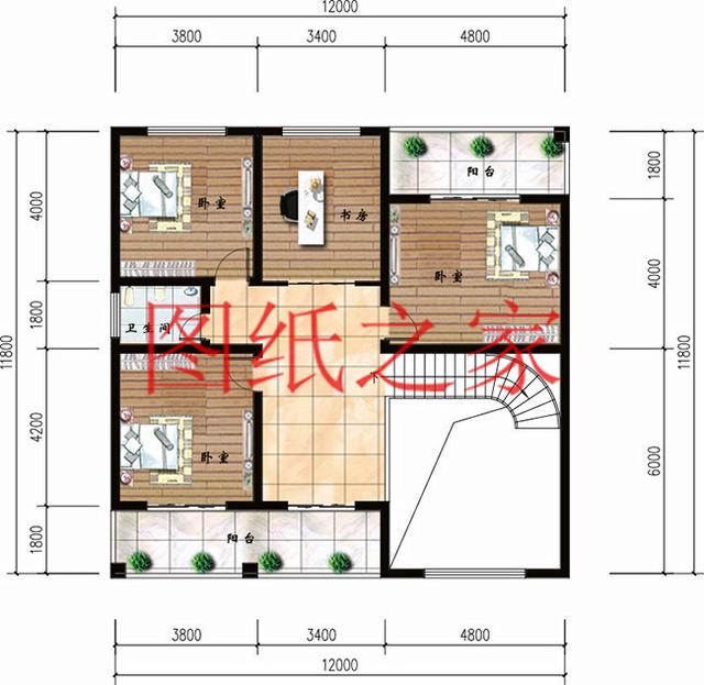 12X12米農村二層別墅設計圖，功能齊全造價實惠，大家都說好！