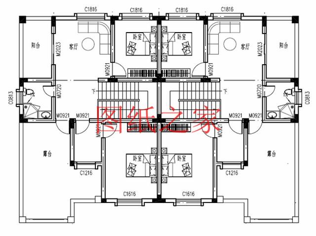 5套三層雙拼別墅方案，單戶100平左右，對稱設計彰顯房屋氣勢！