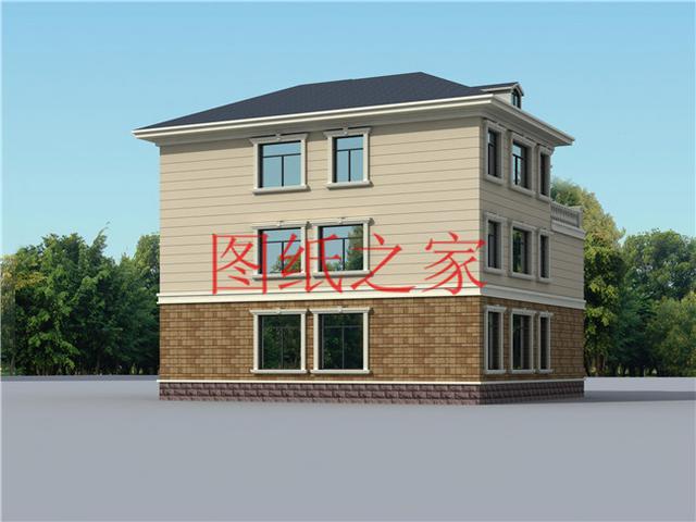 5套三層雙拼別墅方案，單戶100平左右，對稱設計彰顯房屋氣勢！