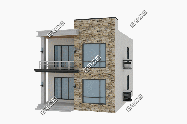 面寬8米的二層農村自建小別墅，平屋頂方便晾曬