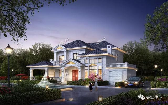 這款別墅設計圖顏值高上檔次，車庫+獨立餐廚，建一棟衣錦還鄉