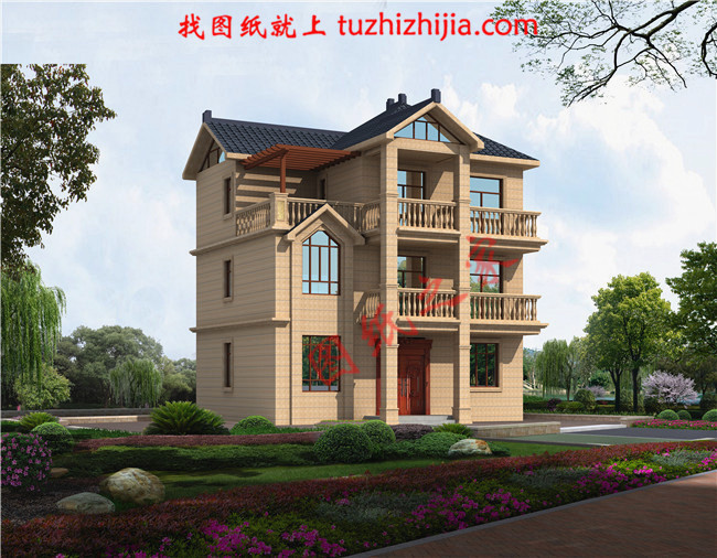 新農村三層樓房設計圖,造價17萬圖片含設計，簡單好看還省錢！