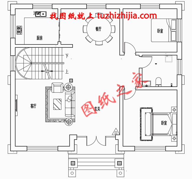 經(jīng)濟型農(nóng)村二層半別墅房屋設(shè)計圖，只要30萬就能建成！