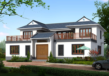 農村小型四合院設計效果圖及施工圖，傳統中式，四面建房