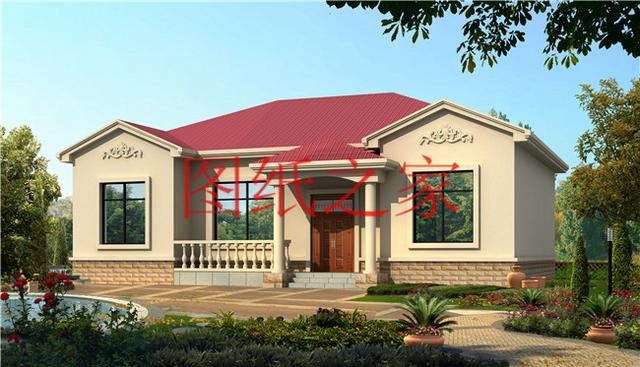 開間15米的農(nóng)村平房，歐式別墅簡單大氣，非常適合農(nóng)村修建！