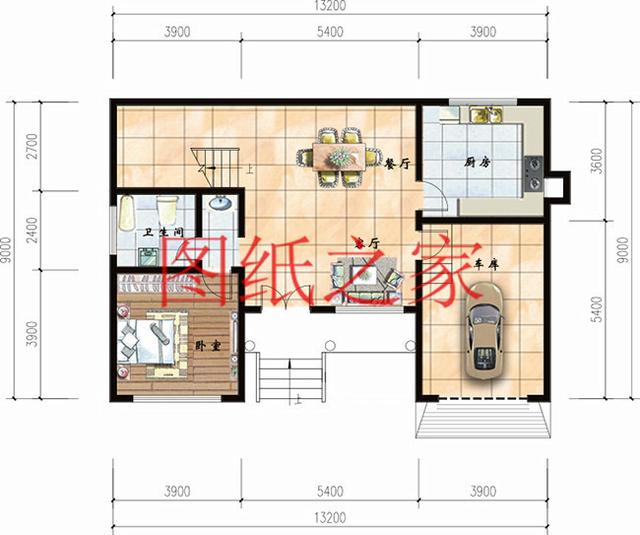 13x10米三層實用戶型，1帶車庫，1、3都有露臺，造價只要30萬！