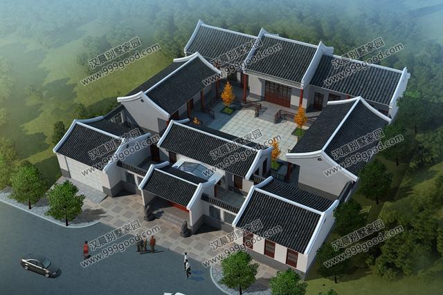 最美的農村一層中式四合院，武漢黃總蓋完這套別墅，全村人都羨慕！