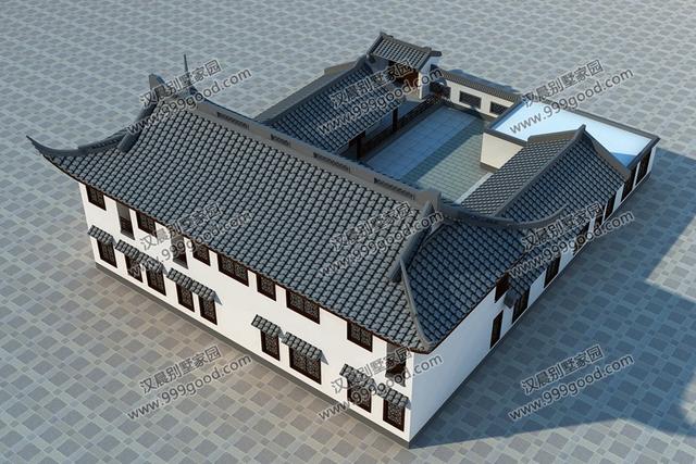 帶露臺中式三合院農村別墅，2套帶車庫，占地170平的第2款才26萬