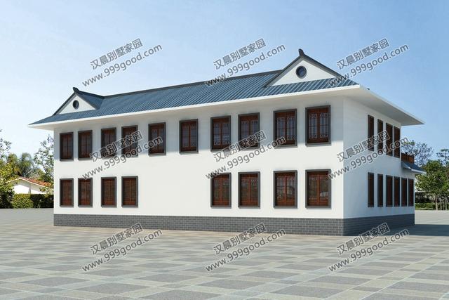 帶露臺中式三合院農村別墅，2套帶車庫，占地170平的第2款才26萬