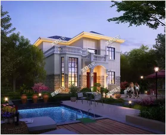 6套帶挑空客廳的簡歐風農村別墅設計，建好就是村里地標