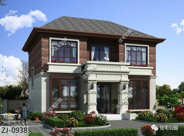 更時尚的農村建房復古風，沉穩優雅二層別墅四世同堂都能住下！