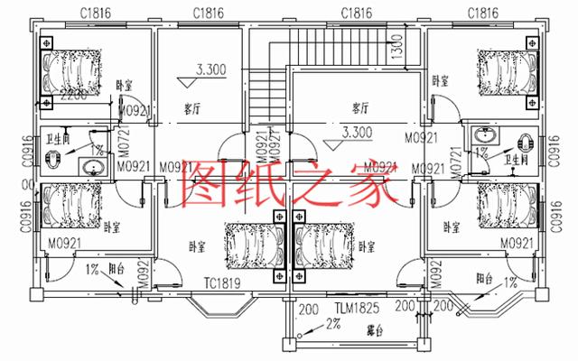 3套15X10米的二層小別墅，造價只要25萬元，省錢又實用！