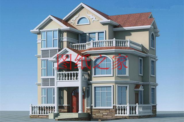 136平米三層別墅，12米X12米方正戶型，一大家子都能住在一起！