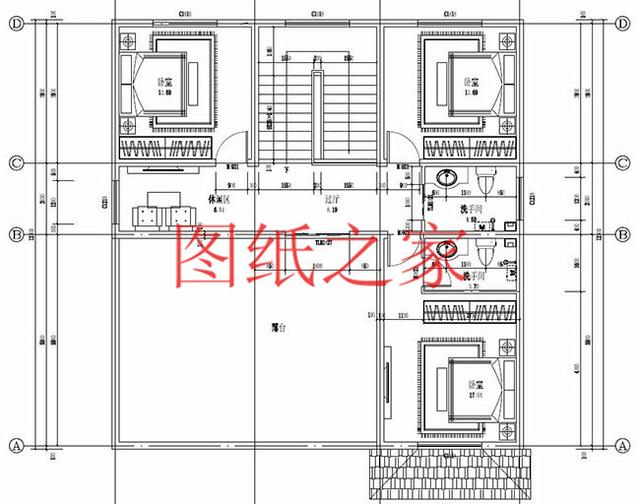 136平米三層別墅，12米X12米方正戶型，一大家子都能住在一起！