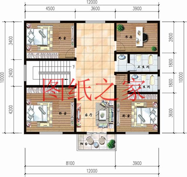 12X10米三層別墅，只要35萬就能建好，實用又有面子！