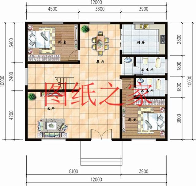 12X10米三層別墅，只要35萬就能建好，實用又有面子！