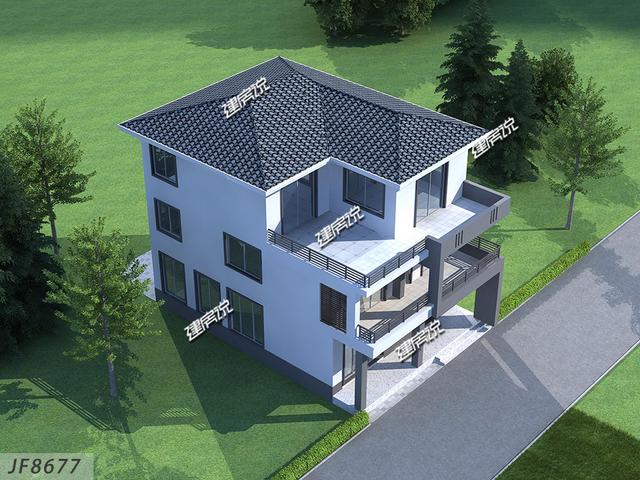 三層新中式農(nóng)村自建別墅，外型簡約莊重大方，很不錯！