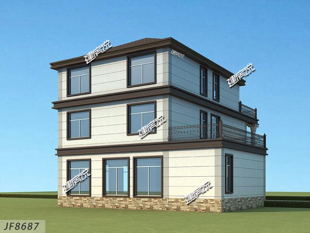 豪華大氣的新中式別墅設計圖，大落地窗帶車庫，很中意！