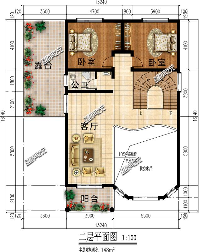 豪華大氣的新中式別墅設計圖，大落地窗帶車庫，很中意！