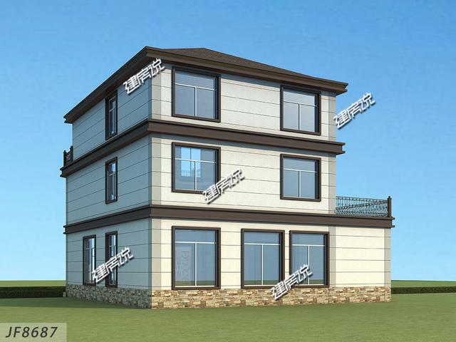 豪華大氣的新中式別墅設計圖，大落地窗帶車庫，很中意！