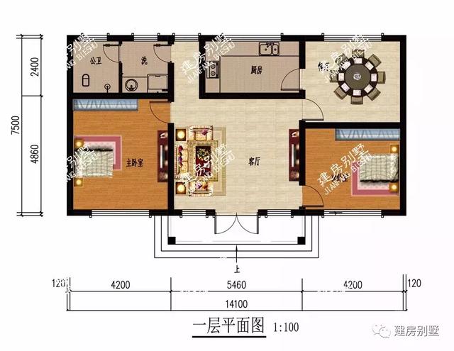 兩套一層自建房圖紙，分別建在南方和北方，第二棟建好15萬入住