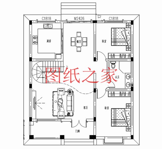 3套10X12米的農村二層別墅，占地面積小，美觀大方又實用！