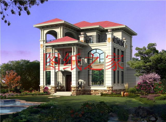 現代風三層別墅，布局合理，13X14米、14X13米的戶型非常接地氣！