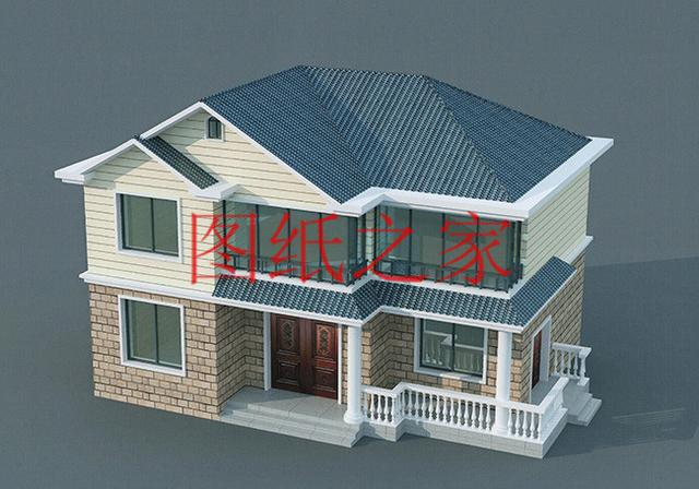 簡(jiǎn)潔實(shí)用的農(nóng)村二層別墅，非常適合宅基地是長(zhǎng)方形的家庭修建！