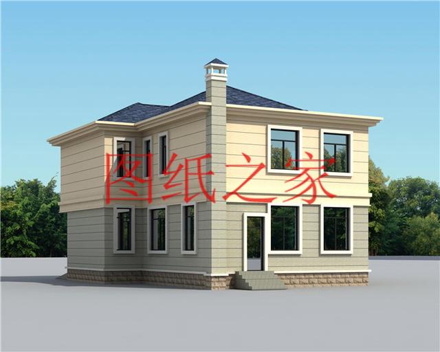 簡(jiǎn)潔實(shí)用的農(nóng)村二層別墅，非常適合宅基地是長(zhǎng)方形的家庭修建！